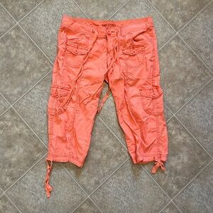 Orange vintage capri cargo pants